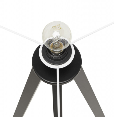 Lampa alba de podea TRIVET cu design modern 3 picioare negre / material / metal, FL00370WHBL - Kokoon [9]
