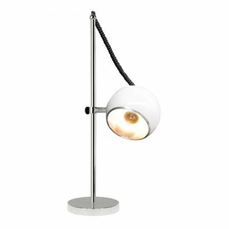 Lampi de birou - Lampa birou inaltime reglabila Eloise glob alb, suport metal crom, TL00040WH - Kokoon