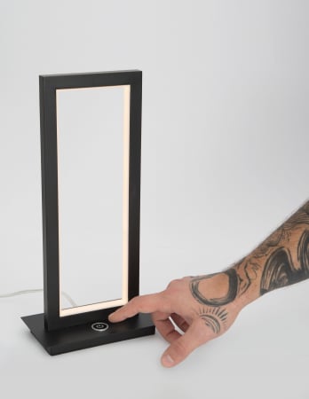 Lampa de birou/masa dimabila neagra Miki 36x13 cm, iluminare LED, stil minimalist forma dreptunghiulara, 9500811 - Novaluce [2]