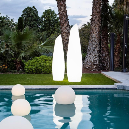 Lampă de Grădină Fredo 46,5x46,5x170 cm, Polietilenă Alb, Protecție IP54 - New Garden [4]