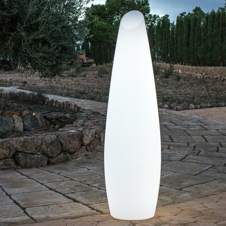 Gradina - Lampă de Grădină Fredo 46,5x46,5x170 cm, Polietilenă Alb, Protecție IP54 - New Garden