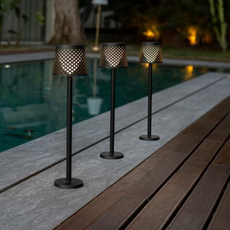Lampă de Grădină Greta Solar 20x20x80 cm, Material din Reciclare Oceanică Negru, Protecție IP65 - New Garden [4]