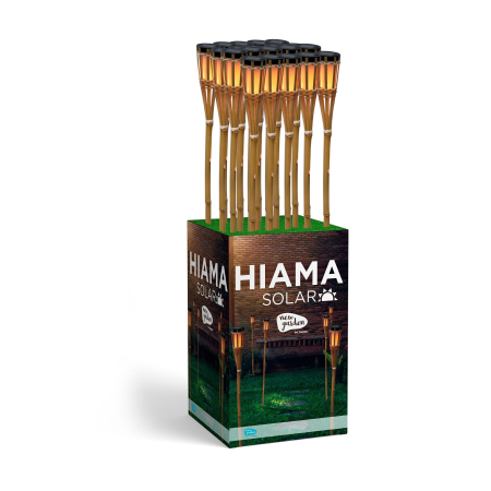 Produse - Lampă de Grădină Hiama Solar 8,2x8,2x120 cm, Natural Bambus, Protecție IP44 - New Garden