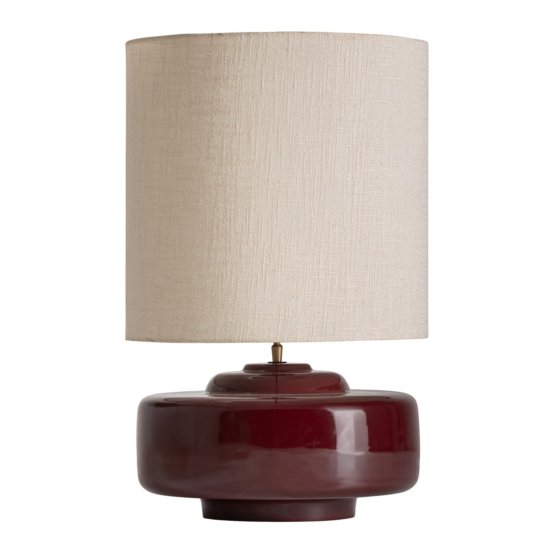 Iluminat - Lampa de Masa 38x38x61 cm, Bumbac și Fier Visiniu - VicalHome VicalHome 38767