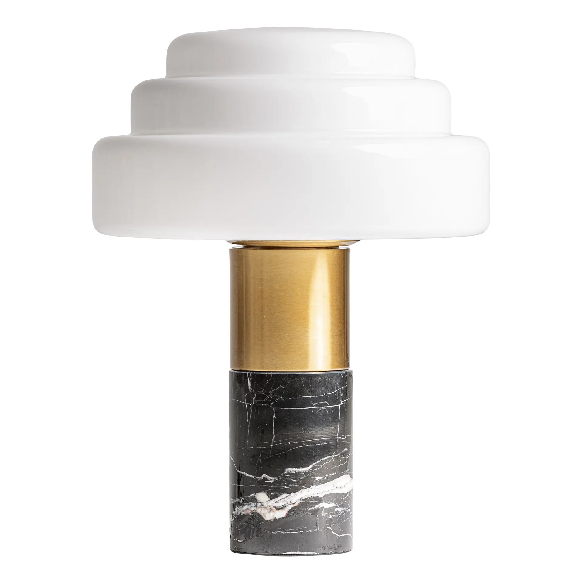 Iluminat - Lampa de Masa 39x39x50 cm, Sticlă și Fier Culoare Ivoriu - VicalHome VicalHome 38966
