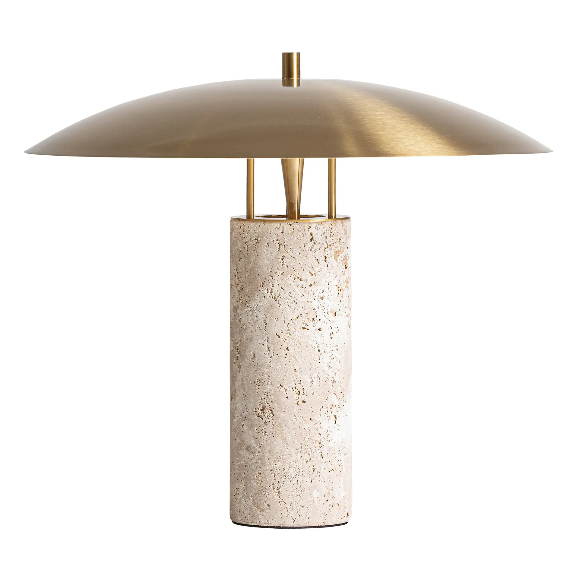 Iluminat - Lampa de Masa 40x40x35 cm, Oțel și Travertin Bej - VicalHome VicalHome 39060