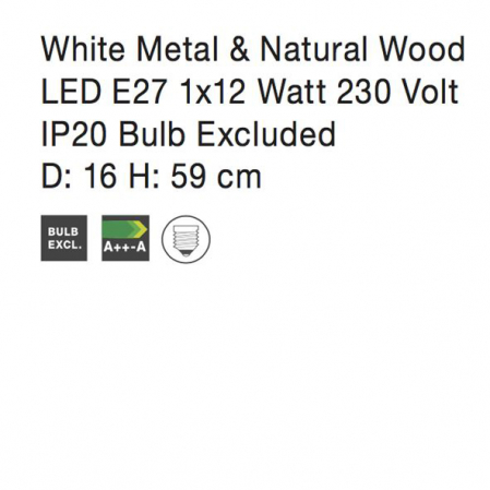 Lampa de masa ajustabila neagra/alba Zeno, din metal si lemn, 59 cm, 671602 - Novaluce [7]