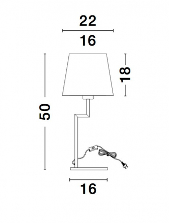 Lampa de masa alb-negru Eduaro, baza metalica, abajur textil, 50 cm, 9919152 - Novaluce [4]