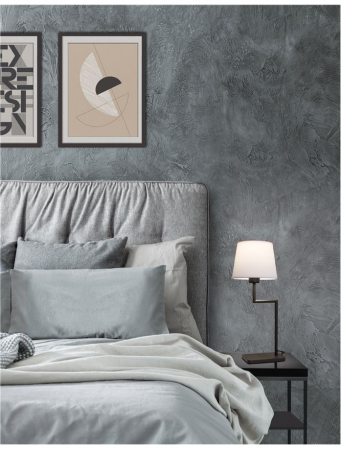 Lampa de masa alb-negru Eduaro, baza metalica, abajur textil, 50 cm, 9919152 - Novaluce [1]