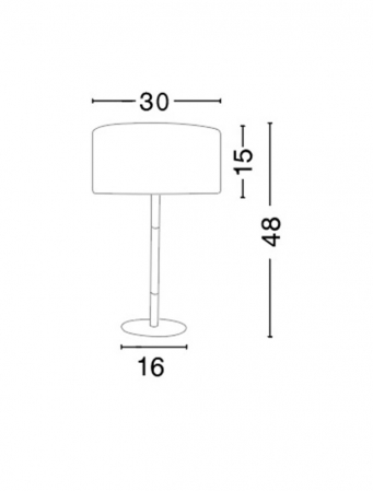 Lampa de masa alba Sivert, din metal si lemn, abajur textil, 48 cm, 7605183 - Novaluce [2]