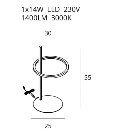 Lampa de masa aurie cu iluminare LED Shiko Ø 40x55 cm otel inoxidabil, T0042 - Maxlight [1]