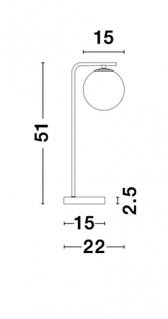 Lampa de masa aurie Luna 51 cm, glob alb sticla, baza marmura neagra, 9185361 - Novaluce [5]