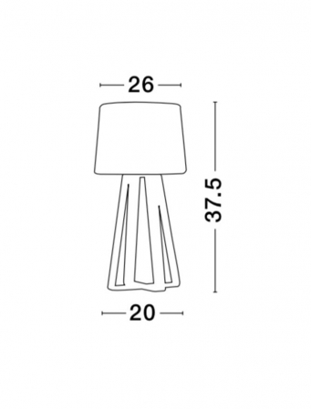 Lampa de masa crem Crista, suport din lemn, abajur textil, 38 cm, 8700302 - Novaluce [2]