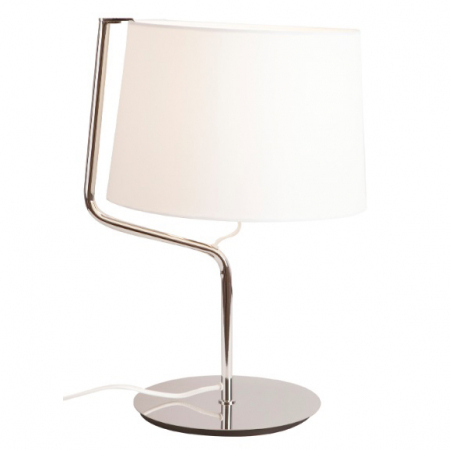 Produse - Lampa de masa crom/alb Irma 32x30x46 cm metal/material textil, T0030 - Maxlight