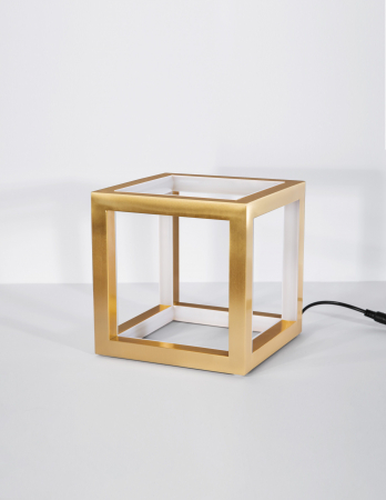 Lampa de masa forma cub aurie/neagra LED dimabil Gerho 16x16 cm, design minimalist, 9818161 - Novaluce [11]