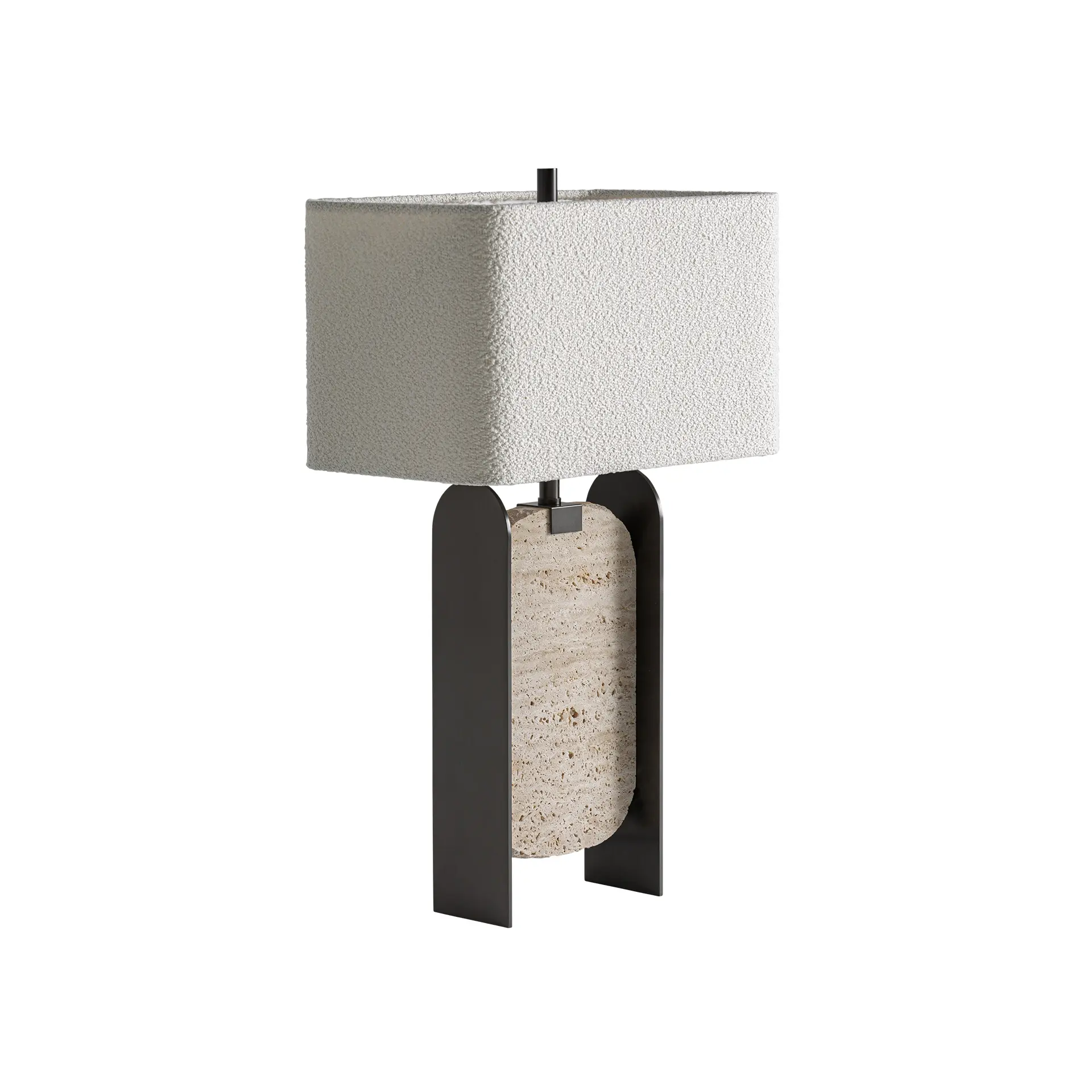 Produse - Lampa de Masa Freya din Poliester și Fier Gri, 40x25x66cm, VicalHome 38136 VicalHome 38136