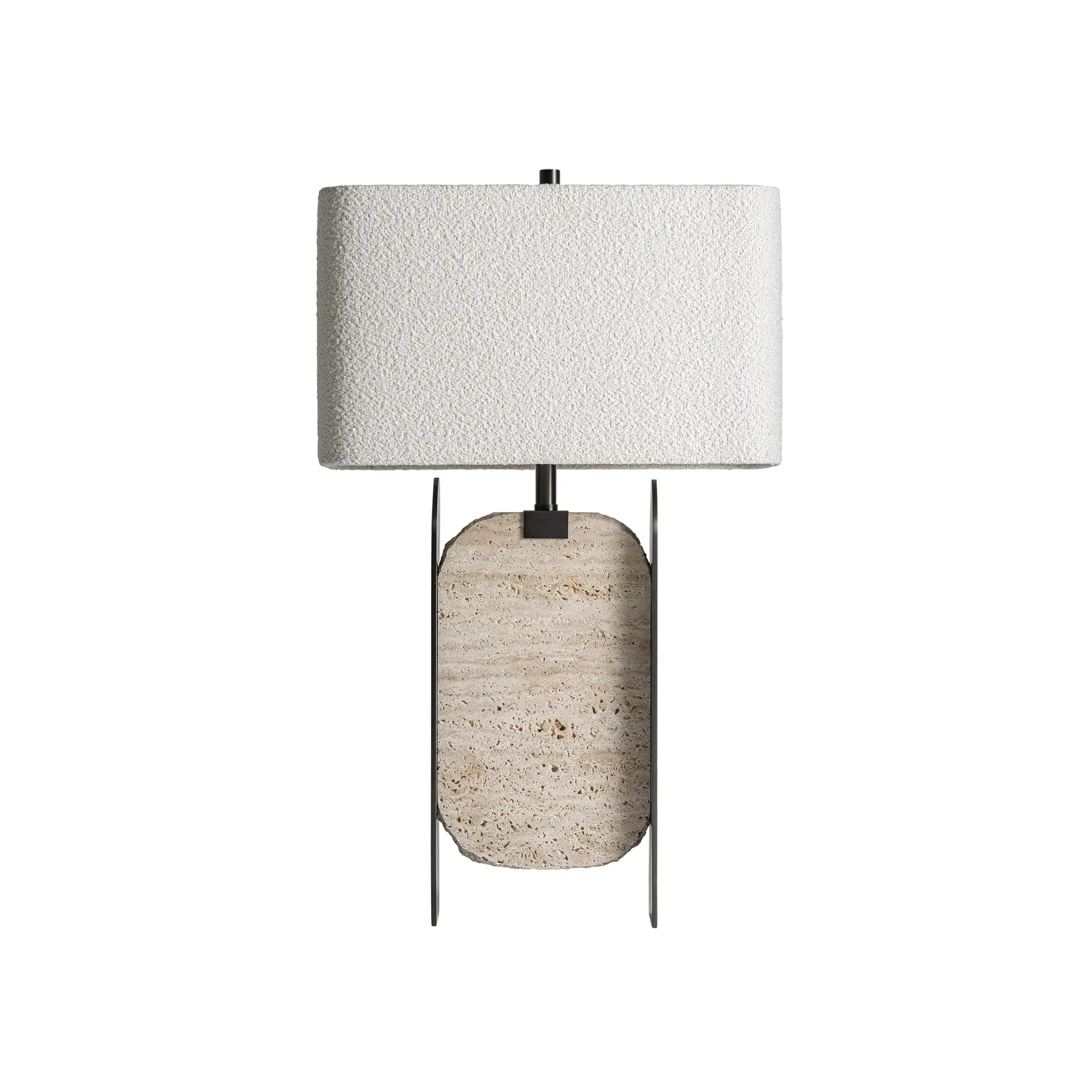 Lampa de Masa Freya din Poliester și Fier Gri, 40x25x66cm, VicalHome 38136 VicalHome 38136 [1]