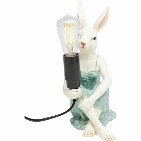 Produse - Lampă de Masă Girl Rabbit 14x12x21 cm, Rășină Poliesterică Lacuită - Kare Design