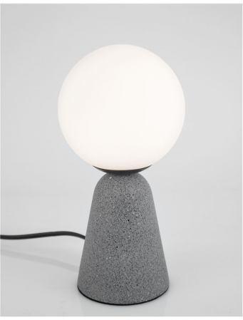 Lampa de masa gri/alba beton Chiro 20 cm, abajur sticla, 9577010 - Novaluce [2]
