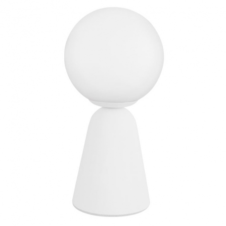 Veioze - Lampa de masa gri/alba beton Chiro 20 cm, abajur sticla, 9577011 - Novaluce