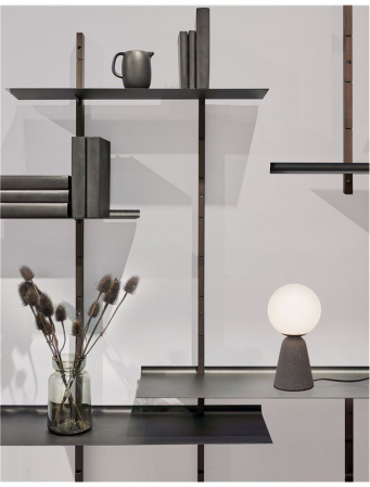 Lampa de masa gri/alba beton Chiro 20 cm, abajur sticla, 9577010 - Novaluce [1]