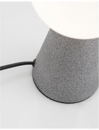 Lampa de masa gri/alba beton Chiro 20 cm, abajur sticla, 9577010 - Novaluce [4]