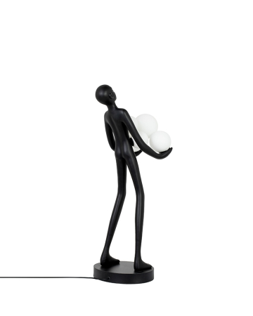 Lampă de Masă Human Premium 34x34x83 cm, Fibră de Sticlă Neagră Negru - Moosee [2]