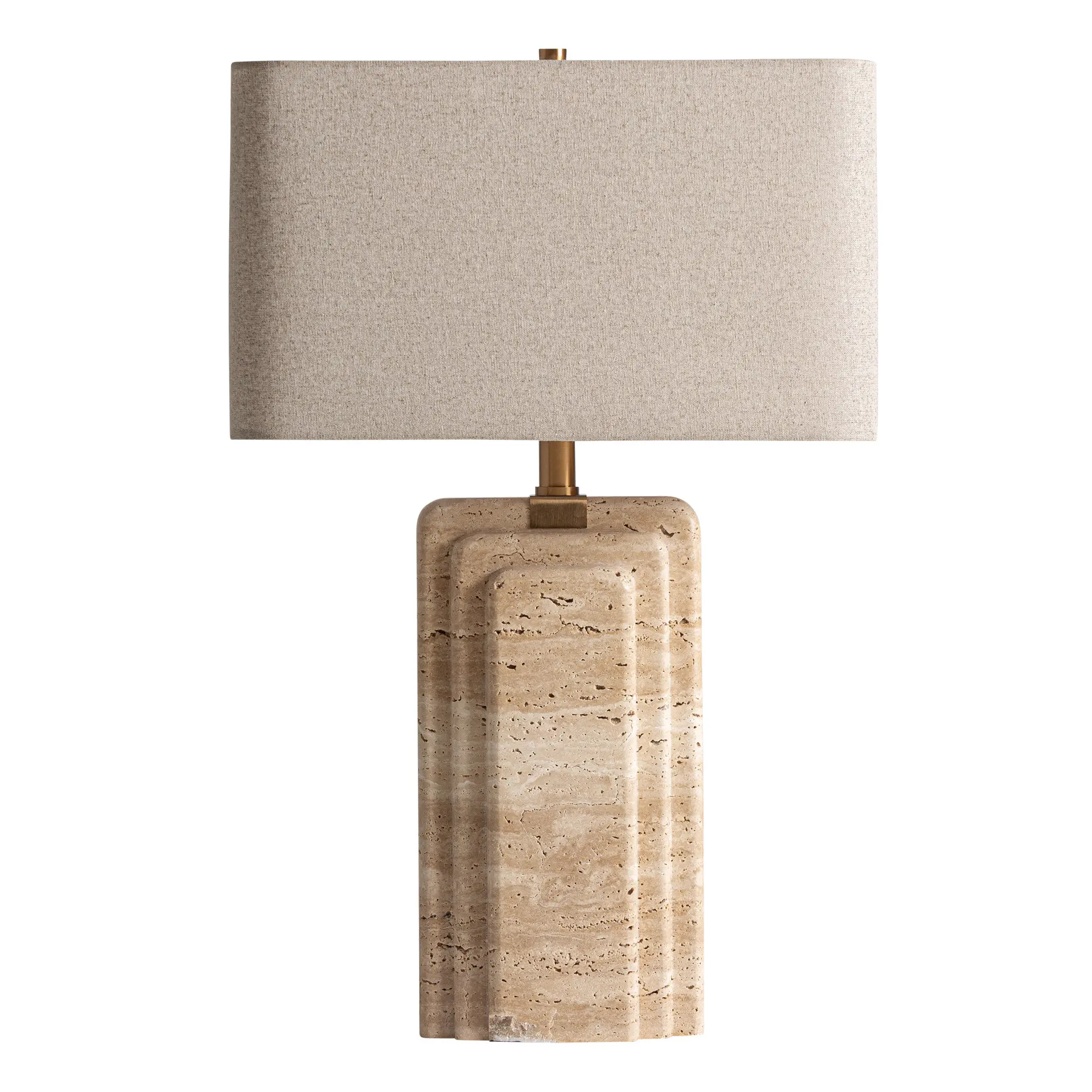 Produse - Lampa de Masa Kandern din Fibra Naturala și Fier Maro, 42x26x66cm, VicalHome 38722 VicalHome 38722