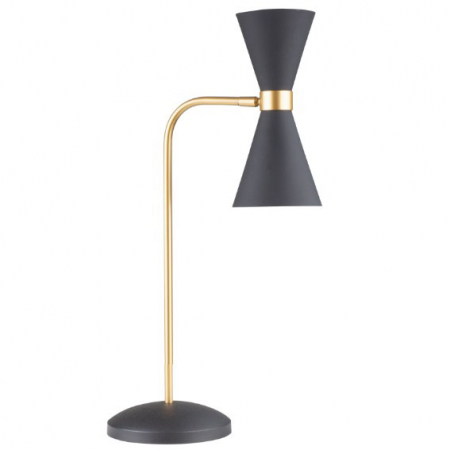 Promotii - Lampa de masa LED cu abajur negru/auriu tip clepsidra Runa 30x18x67 cm din metal, T0039 - Maxlight