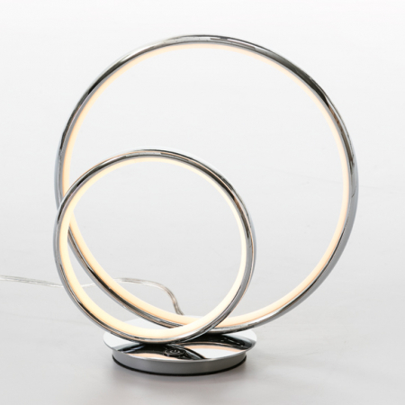 Veioze - Lampa de masa LED lux crom Deea, 2 inele metal, difuzor silicon, 614082 - Schuller