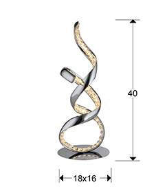Lampa de masa LED lux crom Helix, metal si difuzor cristale, 791052 - Schuller [2]