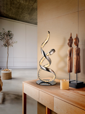 Lampa de masa LED lux crom Helix, metal si difuzor cristale, 791052 - Schuller [1]