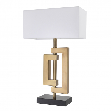   Lampă de masă Leroux din alamă antică cu abajur 114456 EICHHOLTZ [1]