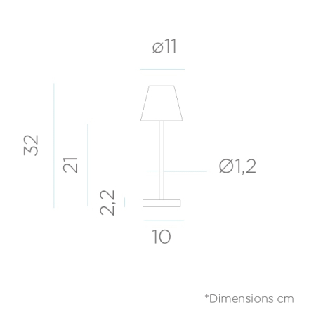 Lampă de Masă Lola Slim 30 11x11x32 cm, Metal și PP Antracit, Protecție IP44 - New Garden [2]