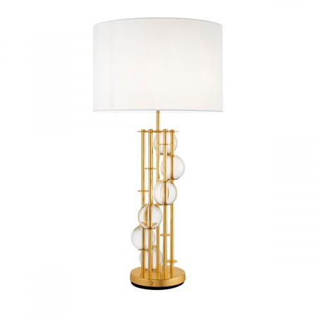 Lampi de birou -   Lampă de masă Lorenzo finisaj auriu inclusiv abajur alb 113344 EICHHOLTZ