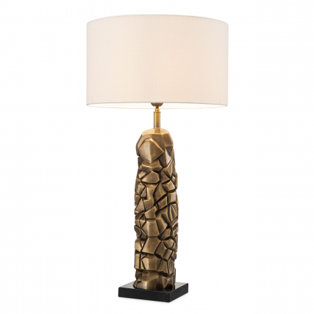 Mese de bucatarie -   Lampă de masă The Rock finisaj din alamă vintage inclusiv abajur 115205 EICHHOLTZ
