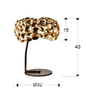 Lampa de masa lux crom/aur roz Daria, Ø 32 cm, metal si acril, 266544N - Schuller [1]