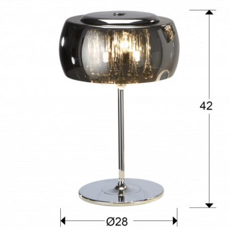 Lampa de masa lux crom Paloma Ø 28cm, din sticla si cristale, baza metal, 508516 - Schuller [2]