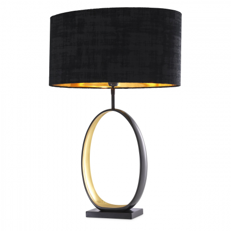 Mese de bucatarie -   Lampă de masă Saturnia cu finisaj gunmetal inclusiv abajur 114177 EICHHOLTZ