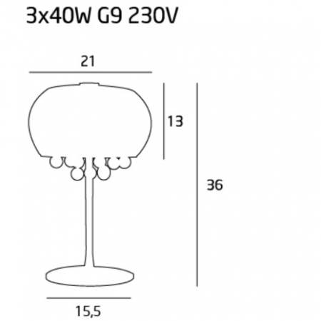 Lampa de masa lux rotunda sticla tip oglinda Prezo Ø 21 cm baza metal, T0076-03D - Maxlight [1]