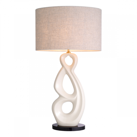   Lampa de masă Macias ceramică albă crăpată inclusiv abajur 118785 EICHHOLTZ [2]