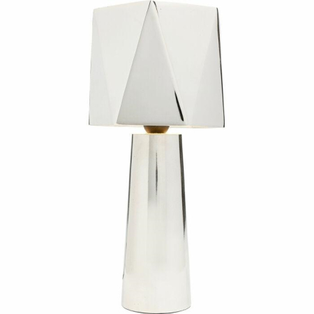 Produse - Lampă de Masă Martha 17x17x38 cm, Aluminiu Nichelat și Oțel Vopsit În Câmp Electrostatic Argintiu Lucioasă - Kare Design