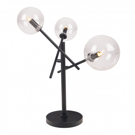 Veioze - Lampa de masa moderna neagra Nicode 40x34x57 cm cu 3 surse de lumina, metal/sticla, T0043 - Maxlight
