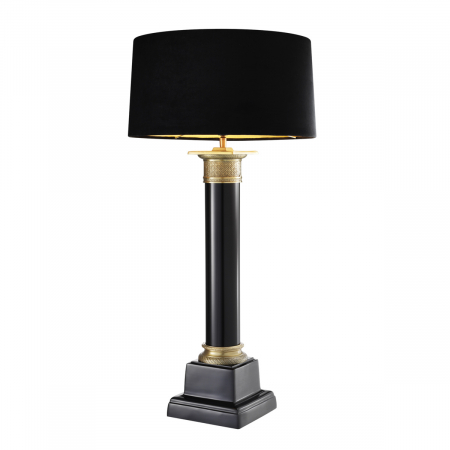 Produse -   Lampă de masă Monaco finisaj negru/bronz antichizat inclusiv abajur 101640 EICHHOLTZ