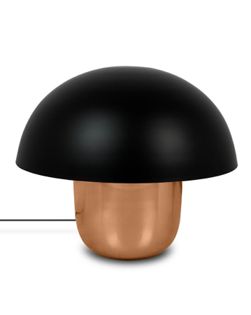 Veioze - Lampă de Masă Mushroom, Oțel Lăcuit Cupru; Negru - Kare Design