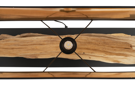 Lampă de Masă Nature 80x20x52 cm, Lemn Natural și Țesătură Negru - Kare Design [2]