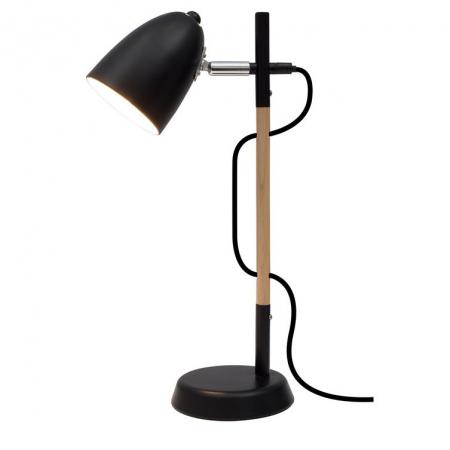 Promotii - Lampa de masa neagra/alba Nivas, din metal si lemn, 42 cm, 8808401 - Novaluce