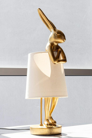 Lampă de Masă Rabbit 23x26x68 cm, Polirezyna Auriu/Alb Vopsit Electrostatic - Kare Design [18]