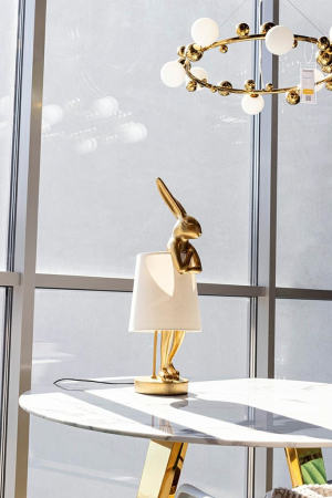 Lampă de Masă Rabbit 23x26x68 cm, Polirezyna Auriu/Alb Vopsit Electrostatic - Kare Design [19]