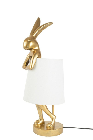 Produse - Lampă de Masă Rabbit 23x26x68 cm, Polirezyna Auriu/Alb Vopsit Electrostatic - Kare Design